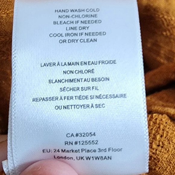 ANTHROPOLOGIE DOLAN Tandy Ruffle Blouse Marigold Yellow Size XS - Picture 8 of 9